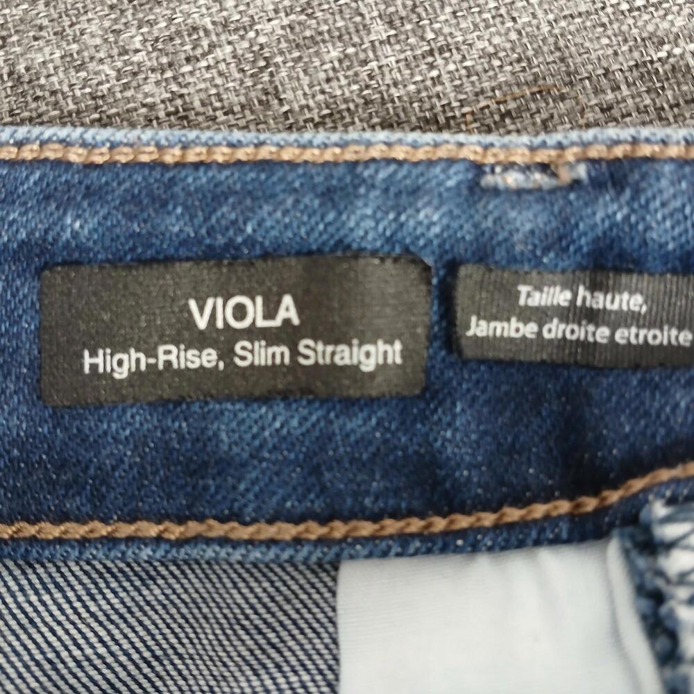 Mavi Viola Jeans 24 High Rise Slim Straight Raw Hem Stretch Denim - Picture 5 of 9